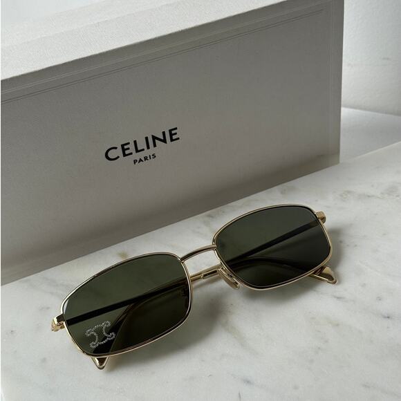 NEW Celine CL40285U Triomphe Crystal Gold Sunglasses - Picture 1 of 5